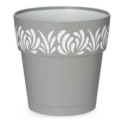 Pot auto-arrosant Stefanplast Gaia Gris Blanc Plastique 19 x 19 x 19 cm