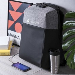 Sac à Dos Anti-vol avec USB et Compartiment pour Tablette et OrdinateurPortable Unfreeze Pad 145949 Gris (10 Unités)