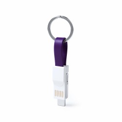 Porte-clé avec Câble Micro USB de Type C et Lightning 145969 (250 Unités)