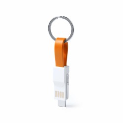 Porte-clé avec Câble Micro USB de Type C et Lightning 145969 (250 Unités)