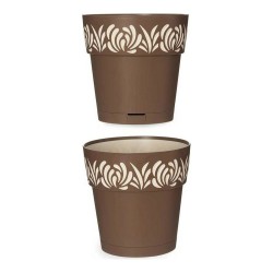 Cache-pot Stefanplast Gaia Marron Beige Plastique 19 x 19 x 19 cm