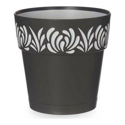 Pot auto-arrosant Stefanplast Gaia Anthracite Gris 15 x 15 x 15 cm Plastique