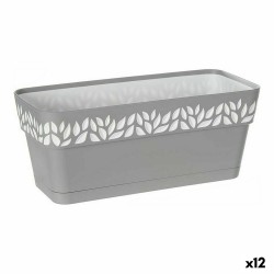 Jardinière auto-arrosante Stefanplast Cloe 13,3 x 12,3 x 29,3 cm Gris Blanc Plastique (12 Unités)