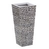 Cache-pot Gris Blanc Nacre noire 21 x 21 x 47 cm