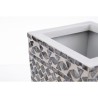 Cache-pot Gris Blanc Nacre noire 21 x 21 x 47 cm