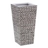 Cache-pot 31 x 31 x 61 cm Gris Blanc Nacre noire