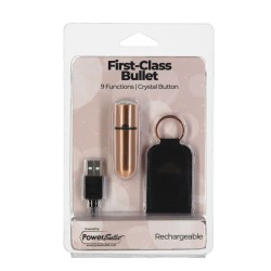 Vibromasseur à boules First Class Mini PowerBullet Crystal 9 Rose Or