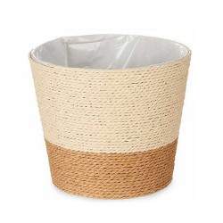 Cache-pot Naturel Marron Corde Plastique (18 x 16 x 18 cm)