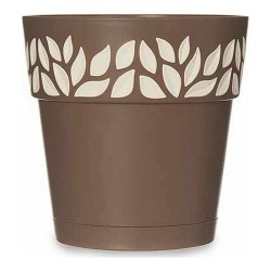 Pot auto-arrosant Stefanplast 3920011 Marron Beige 15 x 15 x 15 cm Plastique