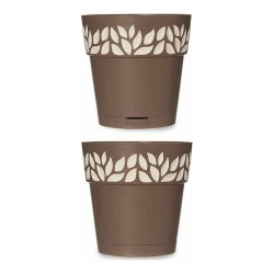 Pot auto-arrosant Stefanplast 3920011 Marron Beige Plastique 15 x 15 x 15 cm