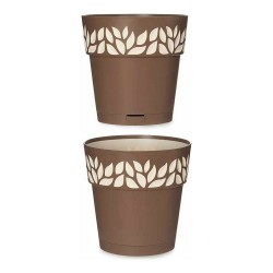 Pot auto-arrosant Stefanplast 3920111 Marron Beige Plastique 19 x 19 x 19 cm