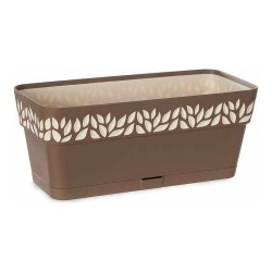 Jardinière auto-arrosante Stefanplast Cloe Marron 13,3 x 12,3 x 29,3 cm Beige Plastique