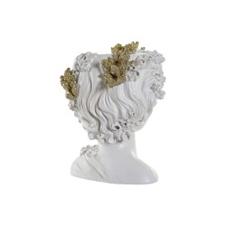 Cache-pot DKD Home Decor Femme Doré Blanc Résine (23 x 23 x 30 cm)