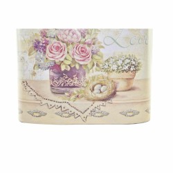 Set de pots DKD Home Decor 29 x 13 x 38,5 cm Rose Métal Fleurs Shabby Chic