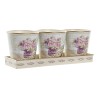 Set de pots DKD Home Decor 38 x 12 x 14 cm Beige Rose PVC Shabby Chic (3 Pièces)