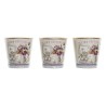 Set de pots DKD Home Decor 38 x 13 x 14 cm Rose Doré PVC Shabby Chic (3 Pièces)