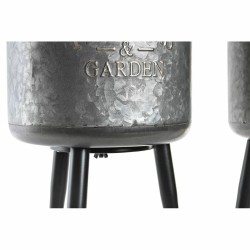 Set de pots DKD Home Decor Noir Gris 100 % Métal (25 x 25 x 46	 cm)