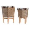 Set de pots DKD Home Decor 22 x 22 x 35 cm Naturel Bois Boho