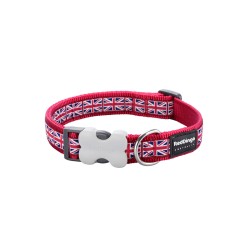 Collier pour Chien Red Dingo Union Jack 20-32 cm Rouge