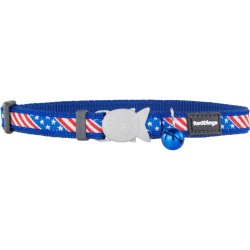 Collier pour chat Red Dingo US Flag 20-32 cm Bleu