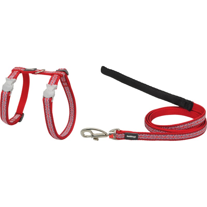 Harnais pour Chien Red Dingo Union Jack 21-35 cm Rouge