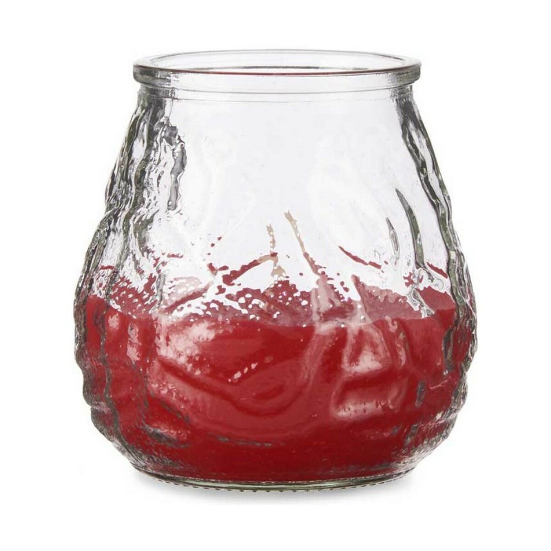 Bougie Géranium Rouge Transparent verre Paraffine (9 x 9,5 x 9 cm)