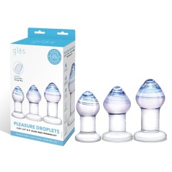 Kit Grand Plaisir Anal Training Glas  Pleasure Droplets 3 Pièces