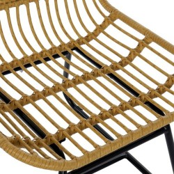 Chaise de jardin DKD Home Decor MB-178991 Noir Multicouleur Naturel Métal rotin synthétique 58 x 65 x 89 cm