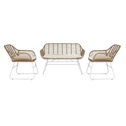 Canapé de jardin DKD Home Decor Métal rotin synthétique 124 x 74 x 84 cm  