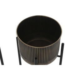 Set de pots DKD Home Decor Noir Métal Cuivre Vintage (28,5 x 28,5 x 63 cm)