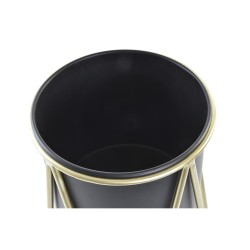 Set de pots DKD Home Decor Noir Doré Métal Moderne (26 x 26 x 70 cm)