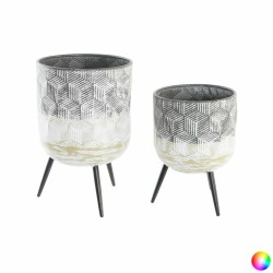 Set de pots de fleurs DKD Home Decor 24 x 24 x 39 cm Métal (2 Unités)