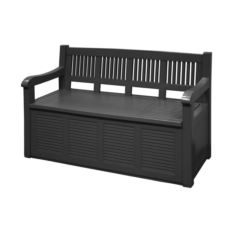 Banc de coffre Salzburg Gris foncé 130 x 60 x 85 cm