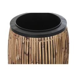 Cache-pot DKD Home Decor Naturel Noir Métal Rotin (40 x 40 x 82 cm)