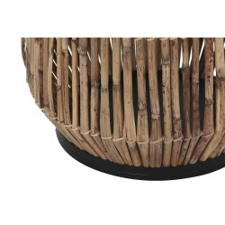 Cache-pot DKD Home Decor Naturel Noir Métal Rotin (40 x 40 x 82 cm)