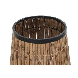 Cache-pot DKD Home Decor Noir Naturel Métal Carré Bali 40 x 40 x 82 cm