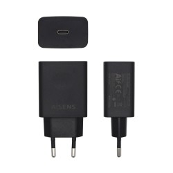 Chargeur Aisens Cargador USB-C PD 3.0 1 Puerto 1x USB-C 20 W, Negro USB-C Noir 20 W