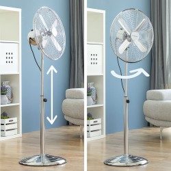 Ventilateur sur Pied Chrome Retro InnovaGoods Ø 40 cm 55W