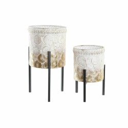 Set de pots de fleurs DKD Home Decor Métal 29 x 29 x 54,5 cm (2 Unités)