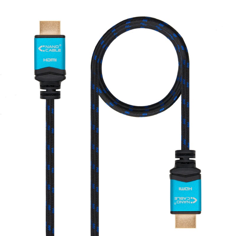 Câble HDMI NANOCABLE 10.15.3701 V2.0 Noir/Bleu 1 m 4K Ultra HD Noir