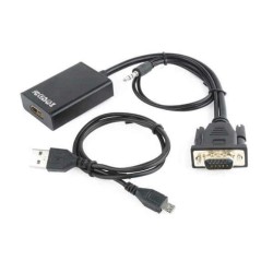 Adaptateur VGA vers HDMI avec Audio GEMBIRD A-VGA-HDMI-01 Noir