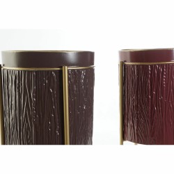 Cache-pot DKD Home Decor 30 x 30 x 53,5 cm Doré Métal Bordeaux Brun foncé (2 Unités)