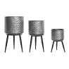 Set de pots DKD Home Decor Noir Gris 100 % Métal (30 x 30 x 55 cm)