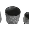 Set de pots DKD Home Decor 30 x 30 x 55 cm Noir Gris Métal Blanc Métallisé Loft