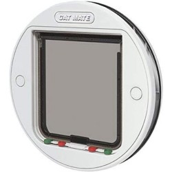 Porte Pet Mate 28,3 cm Verre Ronde Blanc Chatière