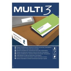 Étiquettes adhésives MULTI 3 70 x 37 mm 500 Volets Blanc