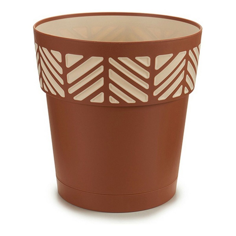 Cache-pot Stefanplast 8003507945517 Marron Beige Terre cuite Plastique 25 x 25 x 25	 cm