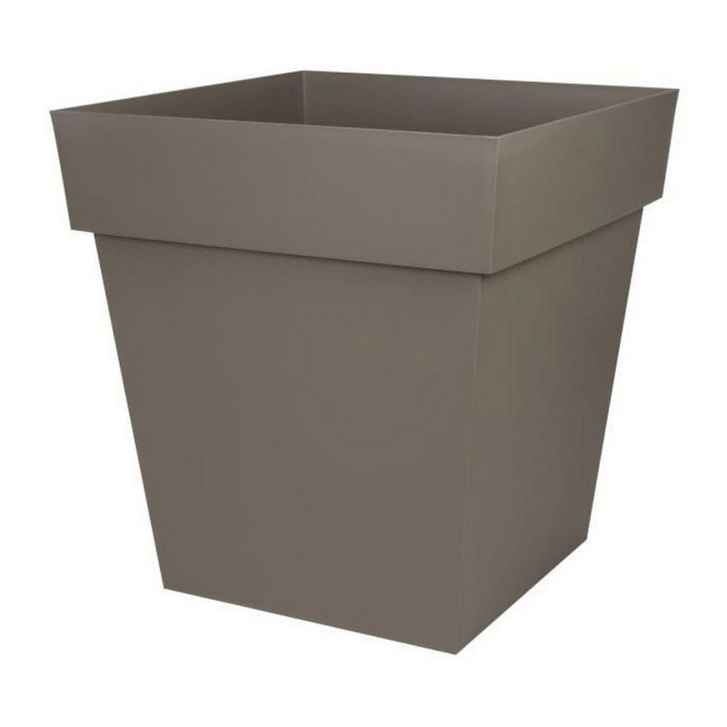 Pot EDA Tuscan Taupe polypropylène Carré Ø 50 cm (49,5 x 49,5 x 52,5 cm)