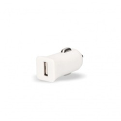 Chargeur USB pour Voiture + Câble Lightning MFi Contact 2.1A Blanc