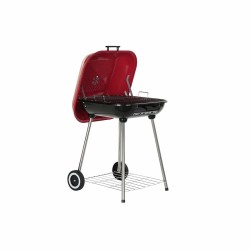 Barbecue à Charbon avec Couvercle et Roulettes DKD Home Decor Rouge Acier (60 x 57 x 80 cm)